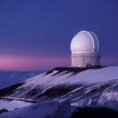 a building covered in snow